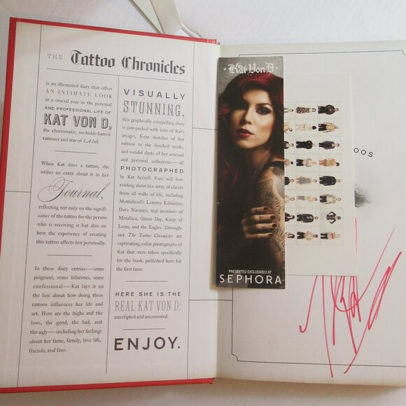 Autographed, Kat Von D, The Tattoo Chronicals, Book, Art, Collectable, Red - Picture 8 of 11
